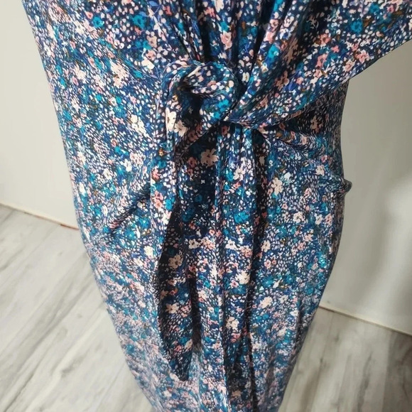 Nina Leonard Multi-colored Side Tie Soft Stretch Tunic Style  Dress,Size S. - Picture 4 of 7